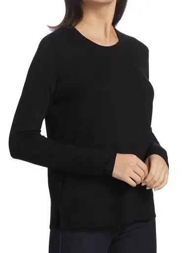 MAJESTIC FILATURES Women's Soft Touch Long Sleeve Tee - Noir - Size Large | Thumbnail 4 MAJESTIC FILATURES Women's Soft Touch Long Sleeve Tee - Noir - Size Large | Thumbnail 4