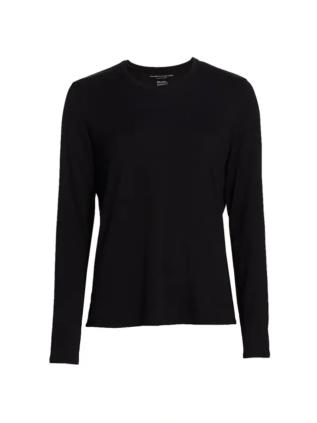 Majestic Filatures Women's Soft Touch Long Sleeve Tee - Noir