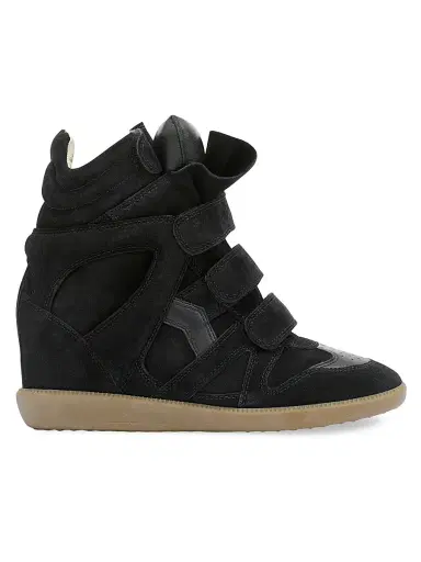 Isabel Marant Women's Bekett Leather & Suede High-Top Platform Sneakers - Black - Size 11 | Thumbnail 1