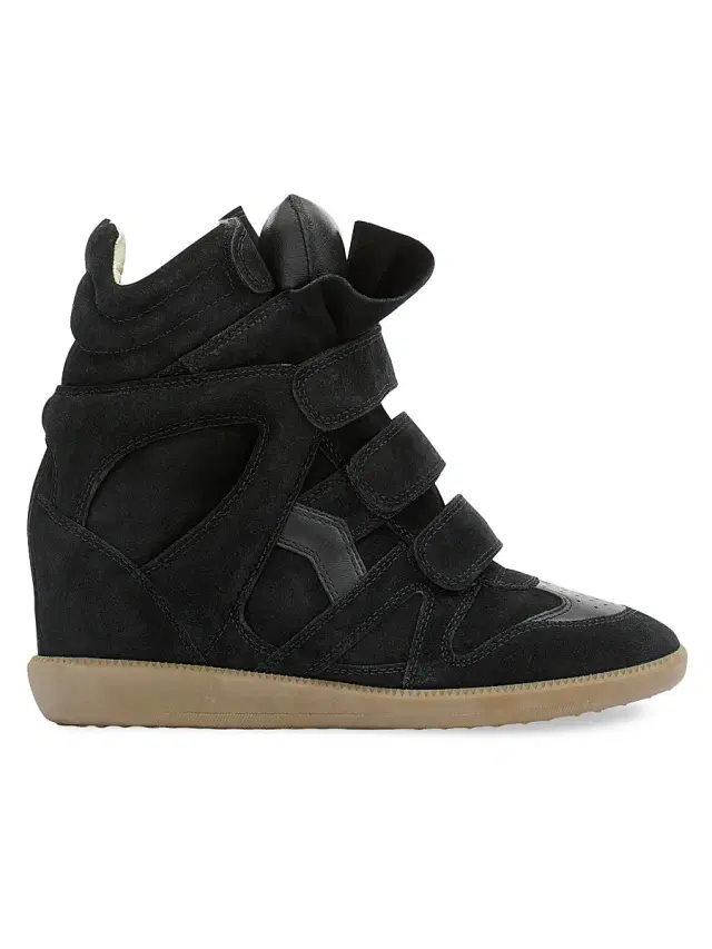 Isabel Marant Women's Bekett Leather & Suede High-Top Platform Sneakers - Black