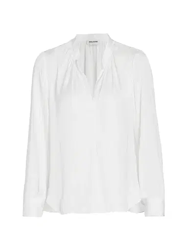 Zadig & Voltaire Women's Tink Draped Satin Blouse - Ecru - Size Small | Thumbnail 1 Zadig & Voltaire Women's Tink Draped Satin Blouse - Ecru - Size Small | Thumbnail 1