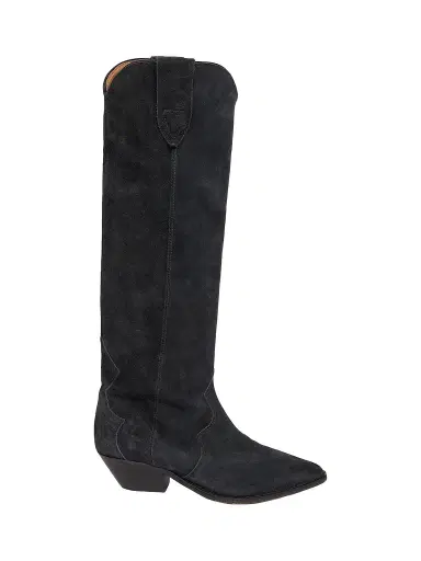 Isabel Marant Women's Denvee 40MM Suede Tall Western Boots - Faded Black | Thumbnail 1 Isabel Marant Women's Denvee 40MM Suede Tall Western Boots - Faded Black | Thumbnail 1