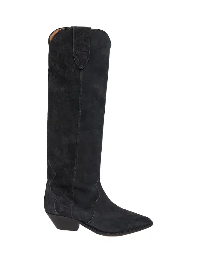 Isabel Marant Women's Denvee 40MM Suede Tall Western Boots - Faded Black