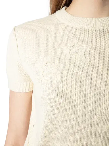 Zadig & Voltaire Women's Bully Stars Short-Sleeve Sweater - Ecru - Size Large | Thumbnail 6