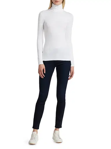 MAJESTIC FILATURES Women's Soft Touch Turtleneck Top - Blanc - Size Large | Thumbnail 2