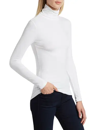 MAJESTIC FILATURES Women's Soft Touch Turtleneck Top - Blanc - Size Large | Thumbnail 4