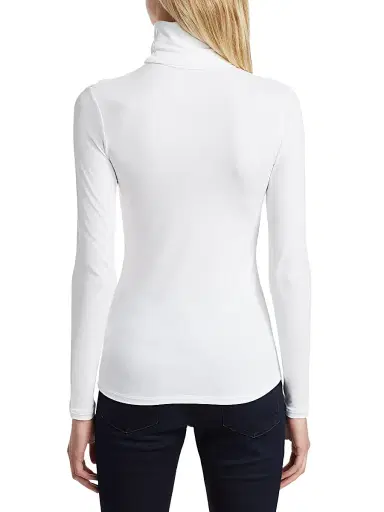 MAJESTIC FILATURES Women's Soft Touch Turtleneck Top - Blanc - Size Large | Thumbnail 5