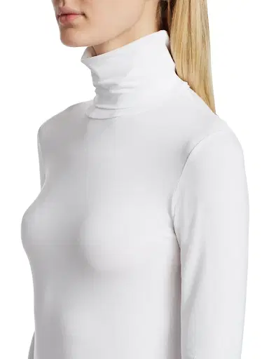 MAJESTIC FILATURES Women's Soft Touch Turtleneck Top - Blanc - Size Large | Thumbnail 6