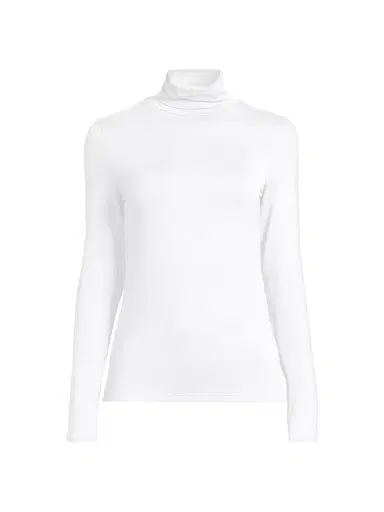 MAJESTIC FILATURES Women's Soft Touch Turtleneck Top - Blanc - Size Large | Thumbnail 1