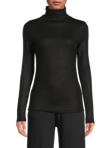 MAJESTIC FILATURES Women's Soft Touch Metallic Turtleneck Top | Thumbnail 3 MAJESTIC FILATURES Women's Soft Touch Metallic Turtleneck Top | Thumbnail 3