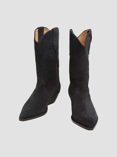 Isabel Marant Women's Duerto 35MM Suede Cowboy Boots - Black | Thumbnail 2