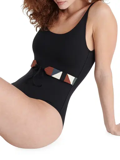 Eres Women's Damier Belted One-Piece Swimsuit | Thumbnail 6