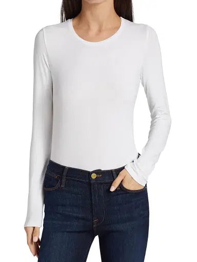 MAJESTIC FILATURES Women's Soft Touch Long-Sleeve Crewneck Top - Blanc - Size Large | Thumbnail 3 MAJESTIC FILATURES Women's Soft Touch Long-Sleeve Crewneck Top - Blanc - Size Large | Thumbnail 3