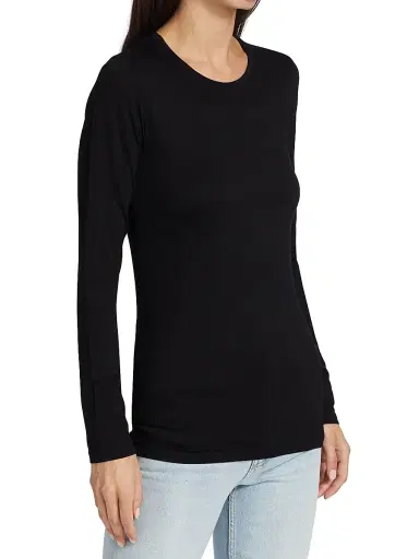 MAJESTIC FILATURES Women's Soft Touch Long-Sleeve Top - Noir - Size Large | Thumbnail 4 MAJESTIC FILATURES Women's Soft Touch Long-Sleeve Top - Noir - Size Large | Thumbnail 4