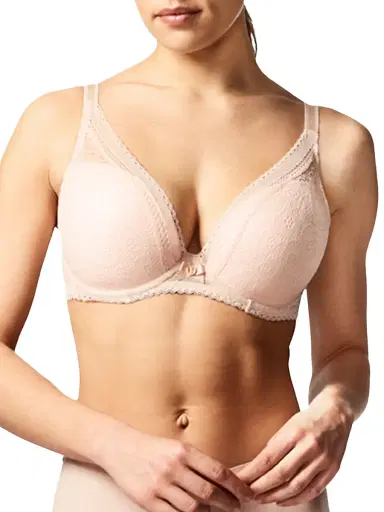 Chantelle Festivite Lace Plunge Bra - Nude Blush - Size 30D | Thumbnail 5