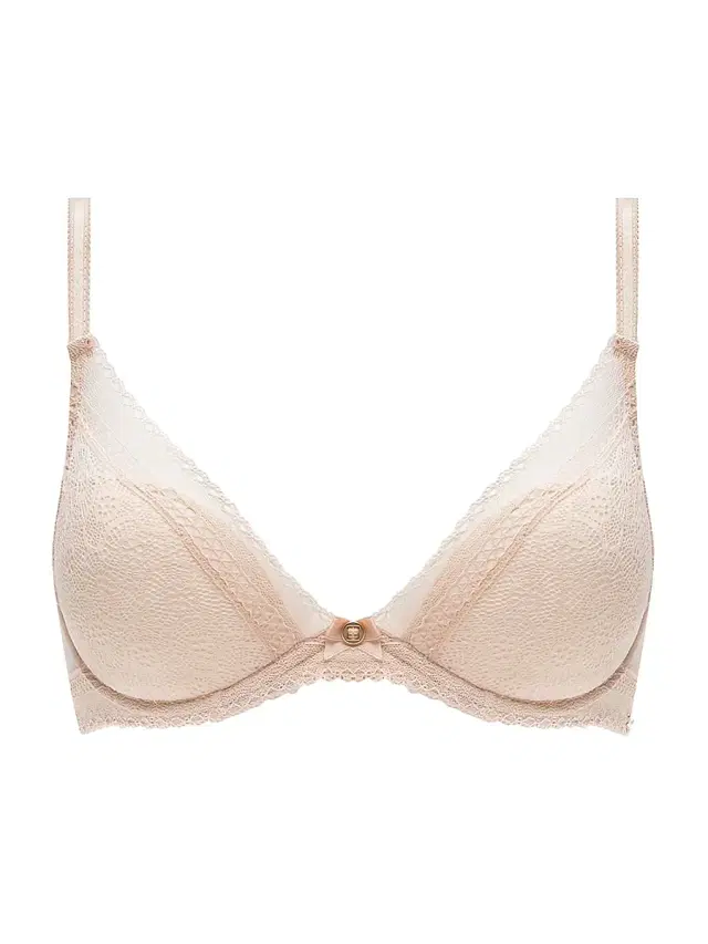 Chantelle Festivite Lace Plunge Bra - Nude Blush