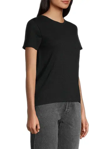 MAJESTIC FILATURES Women's Cashmere Short-Sleeve Tee - Noir - Size Large | Thumbnail 4 MAJESTIC FILATURES Women's Cashmere Short-Sleeve Tee - Noir - Size Large | Thumbnail 4