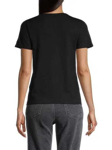 MAJESTIC FILATURES Women's Cashmere Short-Sleeve Tee - Noir - Size Large | Thumbnail 5 MAJESTIC FILATURES Women's Cashmere Short-Sleeve Tee - Noir - Size Large | Thumbnail 5