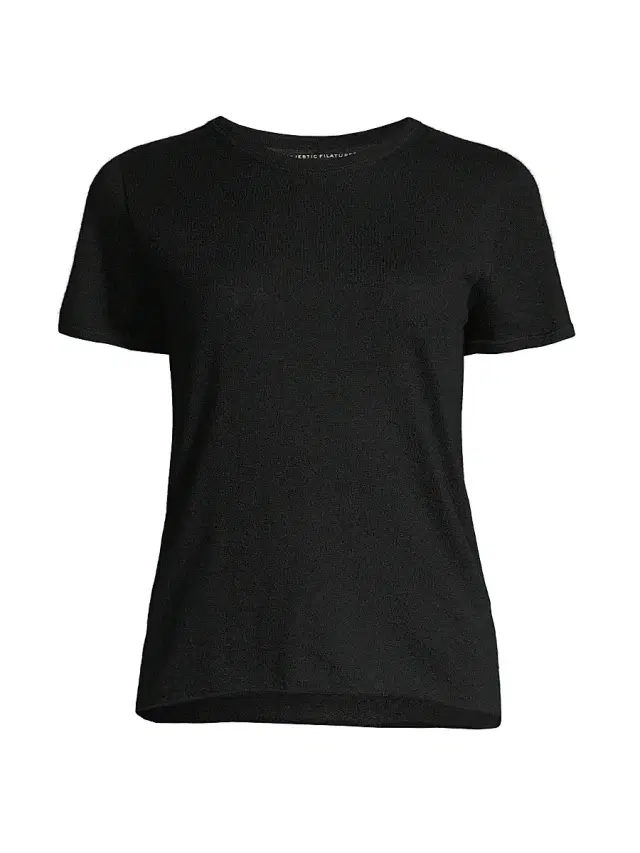 Majestic Filatures Women's Cashmere Short-Sleeve Tee - Noir
