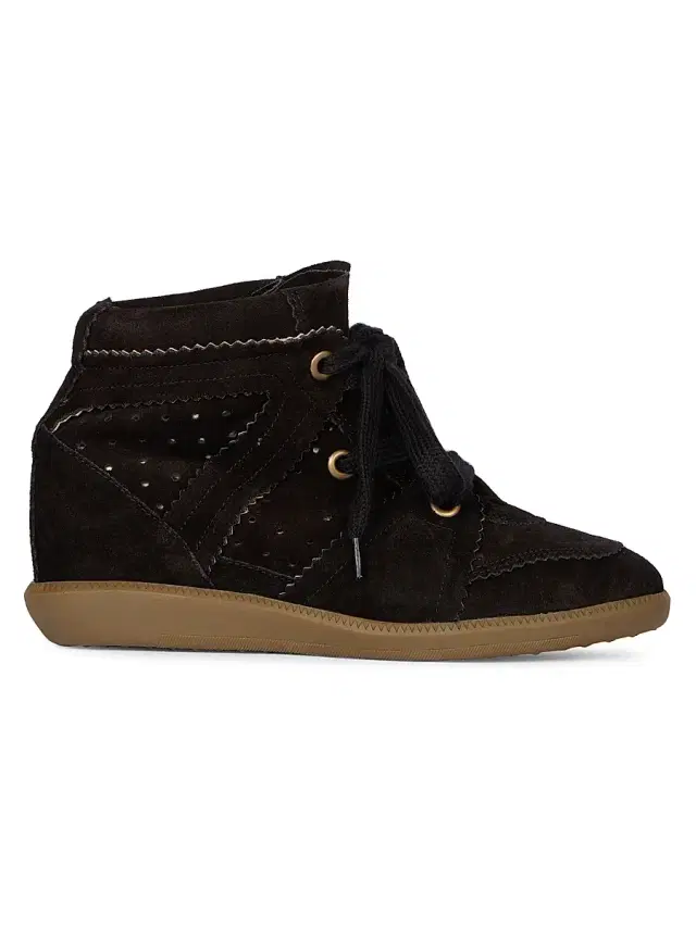 Isabel Marant Women's Bobby Suede High-Top Sneakers - Black