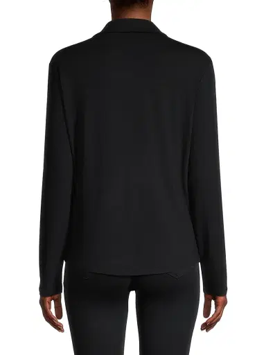 MAJESTIC FILATURES Women's Soft Touch Button-Up Shirt - Noir - Size Small | Thumbnail 5