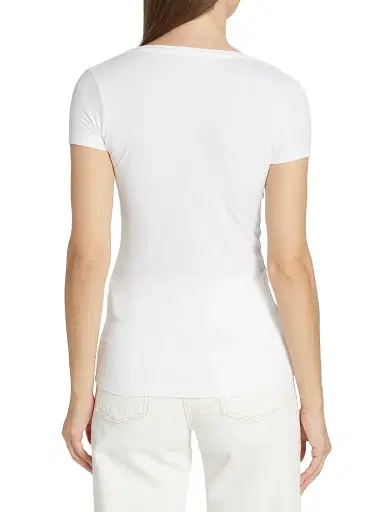 MAJESTIC FILATURES Women's Soft Touch V-Neck T-Shirt - Blanc - Size Large | Thumbnail 5