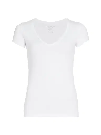 MAJESTIC FILATURES Women's Soft Touch V-Neck T-Shirt - Blanc - Size Large | Thumbnail 1