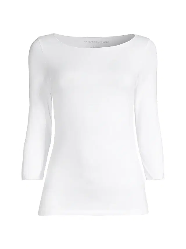 Women's Merrow Soft Touch Boatneck Top - Blanc