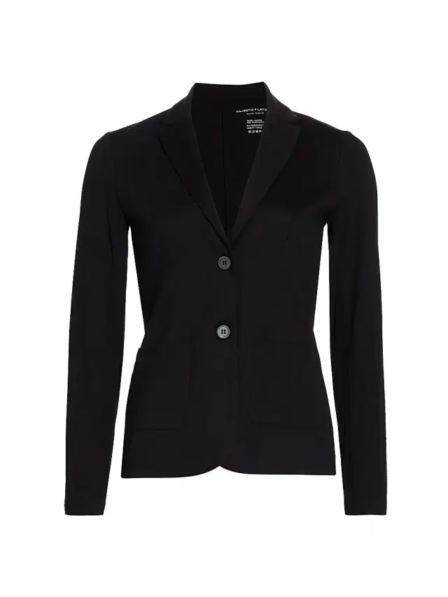 Majestic Filatures Women's Soft Touch Two-Button Blazer - Noir