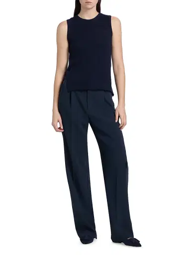MAJESTIC FILATURES Women's Cashmere Crewneck Tank - Marine - Size Large | Thumbnail 2