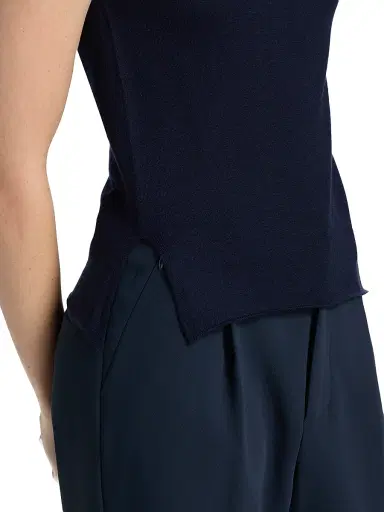 MAJESTIC FILATURES Women's Cashmere Crewneck Tank - Marine - Size Large | Thumbnail 6