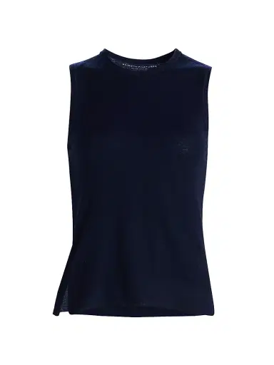 MAJESTIC FILATURES Women's Cashmere Crewneck Tank - Marine - Size Large | Thumbnail 1
