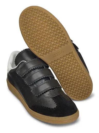Isabel Marant Women's Beth Leather Low-Top Sneakers - Black - Size 10 | Thumbnail 6