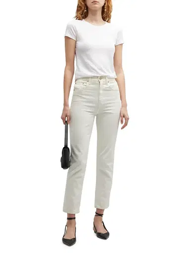 MAJESTIC FILATURES Women's Stretch-Linen T-Shirt - White - Size Large | Thumbnail 2