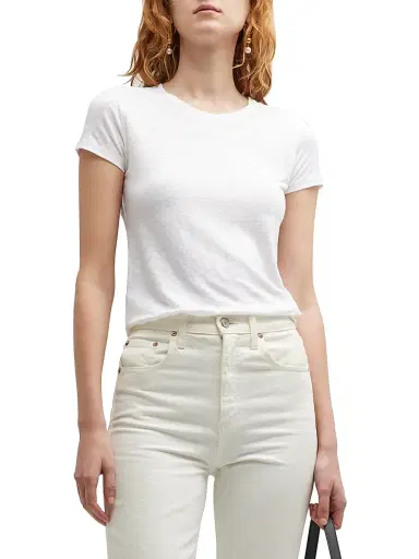 MAJESTIC FILATURES Women's Stretch-Linen T-Shirt - White - Size Large | Thumbnail 3
