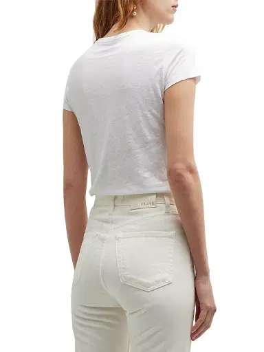 MAJESTIC FILATURES Women's Stretch-Linen T-Shirt - White - Size Large | Thumbnail 5