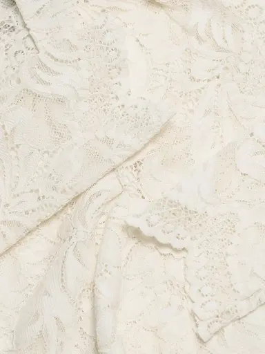Rabanne Women's Lace Wrap Long-Sleeve Top - Ivory - Size 10 | Thumbnail 7