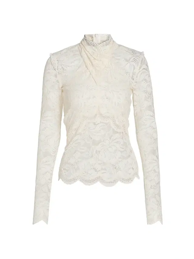 Rabanne Women's Lace Wrap Long-Sleeve Top -