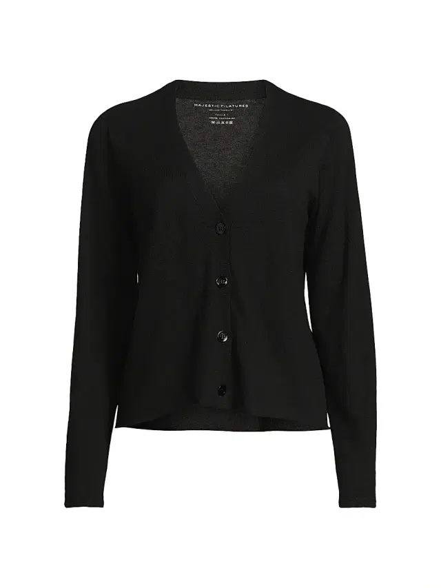 Women's V-Neck Knit Cardigan - Noir