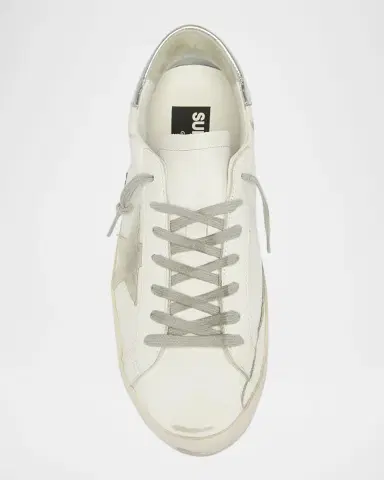 Golden Goose Men's Super-Star Metal-Logo Leather Low-Top Sneakers | Thumbnail 6 Golden Goose Men's Super-Star Metal-Logo Leather Low-Top Sneakers | Thumbnail 6
