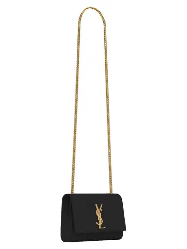 Saint Laurent Women's Kate Small Chain Crossbody Bag in Grain De Poudre Embossed Leather - Black | Thumbnail 3 Saint Laurent Women's Kate Small Chain Crossbody Bag in Grain De Poudre Embossed Leather - Black | Thumbnail 3