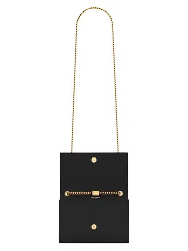 Saint Laurent Women's Kate Small Chain Crossbody Bag in Grain De Poudre Embossed Leather - Black | Thumbnail 4 Saint Laurent Women's Kate Small Chain Crossbody Bag in Grain De Poudre Embossed Leather - Black | Thumbnail 4