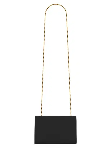 Saint Laurent Women's Kate Small Chain Crossbody Bag in Grain De Poudre Embossed Leather - Black | Thumbnail 6 Saint Laurent Women's Kate Small Chain Crossbody Bag in Grain De Poudre Embossed Leather - Black | Thumbnail 6