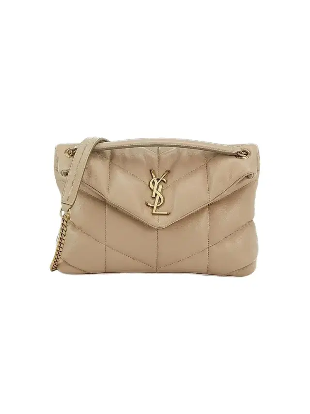 Saint Laurent Women's Puffer  Shoulder Bag in Nappa Leather - Dark Beige