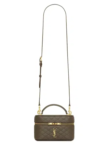 Saint Laurent Women's Gaby Mini Vanity Bag in Lambskin - Light Musk | Thumbnail 1