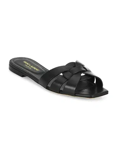 Saint Laurent Women's Tribute Mules in Smooth Leather - Nero - Size 4.5 | Thumbnail 2