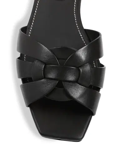 Saint Laurent Women's Tribute Mules in Smooth Leather - Nero - Size 4.5 | Thumbnail 3