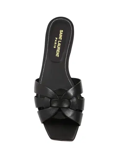 Saint Laurent Women's Tribute Mules in Smooth Leather - Nero - Size 4.5 | Thumbnail 4