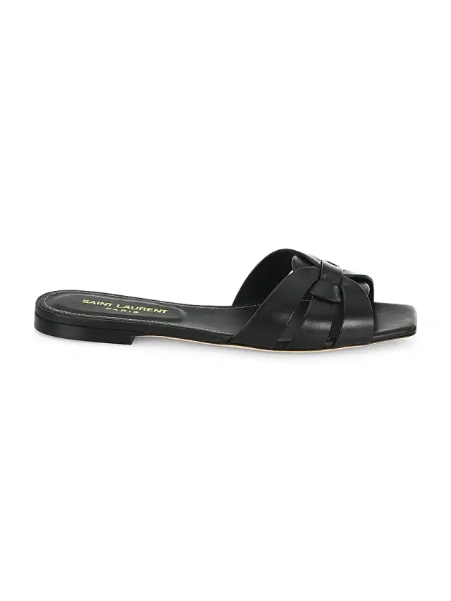 Saint Laurent Women's Tribute Mules in Smooth Leather - Nero