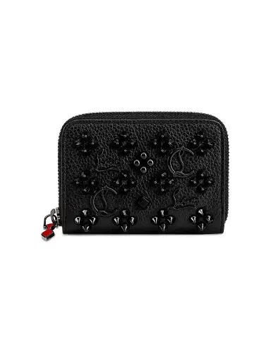 Christian Louboutin Women's Pannettone Leather Coin Purse - Black | Thumbnail 1